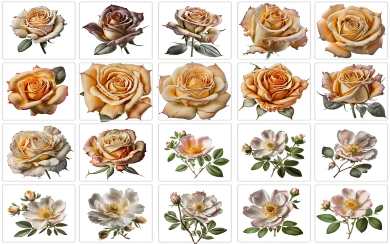 Rose illustrations for greeting cards