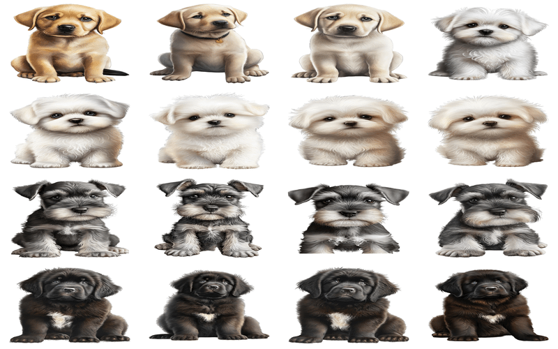 120 PNG Sublimation Puppies Transparent Preview Five