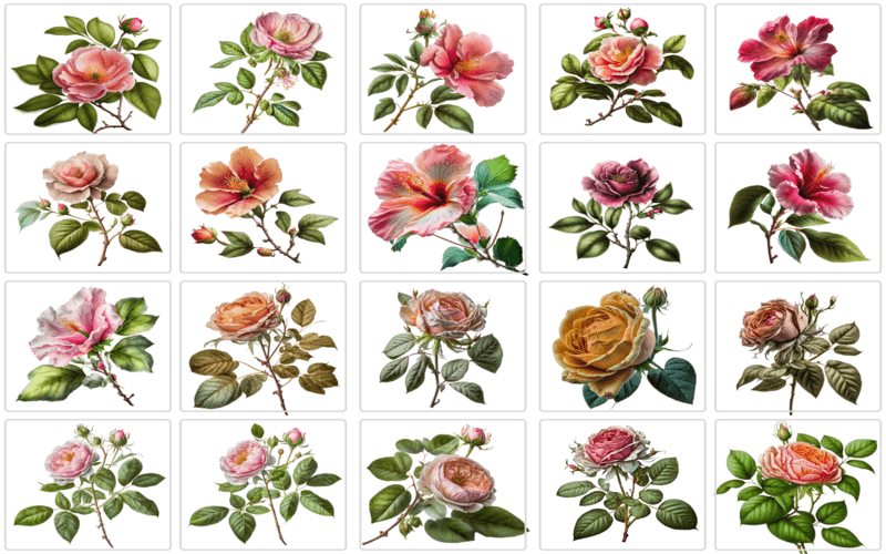 high res rose illustrations