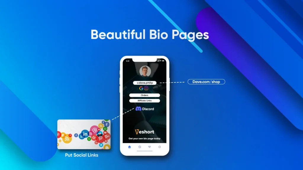 Create Bio Pages using Veshort - Best URL Shortener