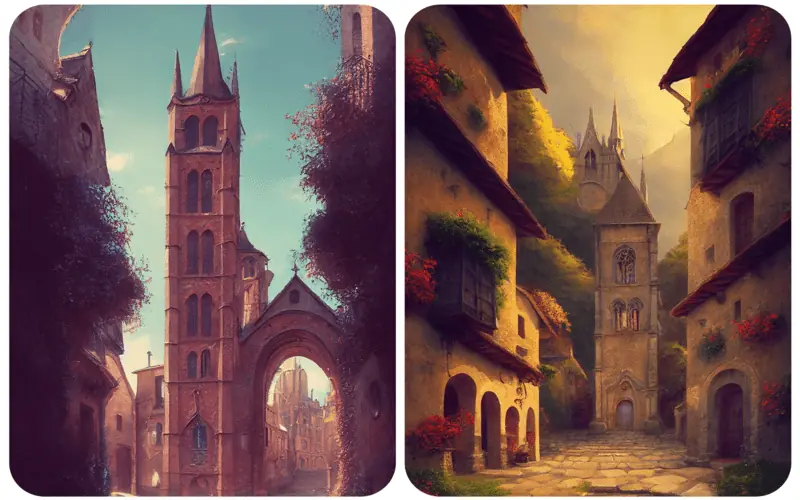 "A collection of Renaissance-style artworks emphasizing rich textures, vibrant colors, and masterful use of perspective."