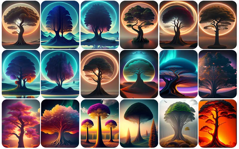Colorful tree illustration - tree design images