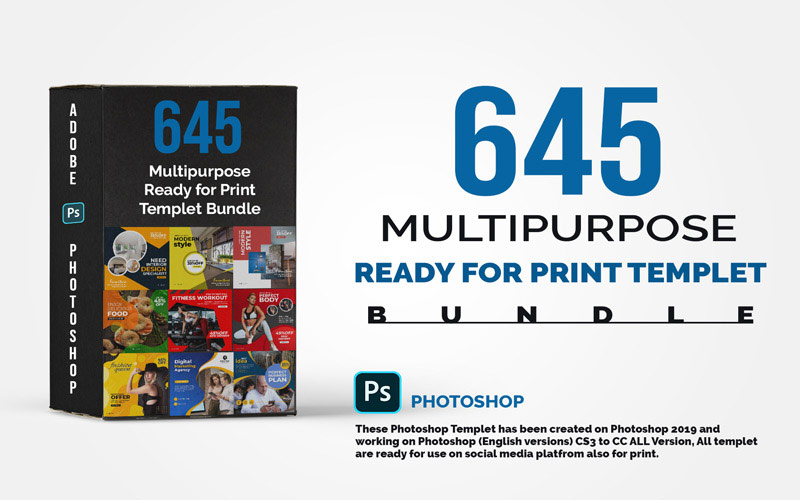 Feature image of 645 multipurpose photoshop templates