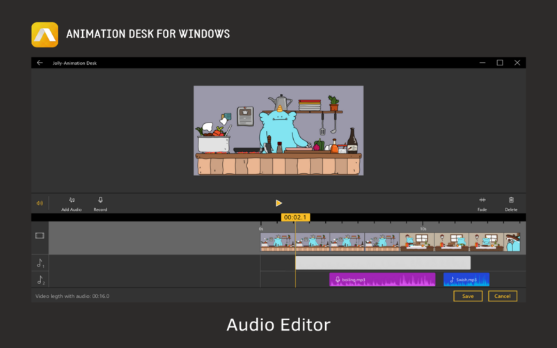 Audio Editor available in this tool.