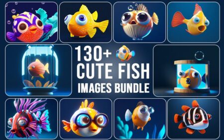 Collage of 13 different types of cute little fishes.