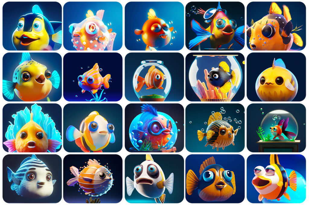 A collage of 20 Adorable Fish Images.