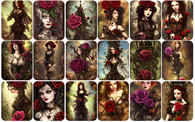 Carousel of gothic women images