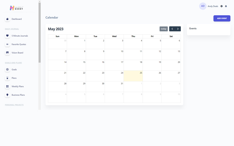 Calendar organizer - business planning software