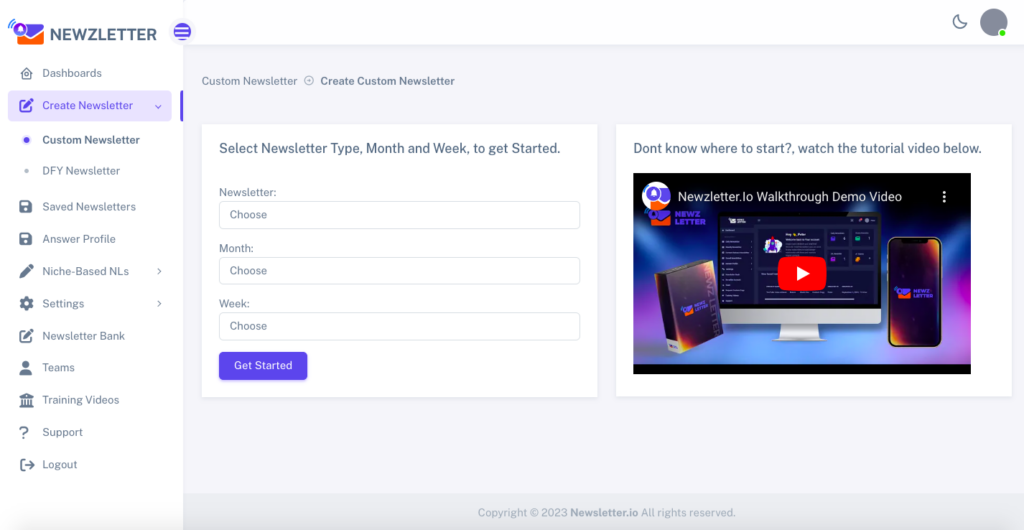 Newzletter - Create a Newsletter Page UI