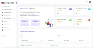 Newzletter - best newsletter platform - Dashboard Page