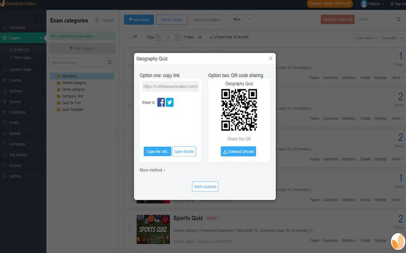 Quiz in OnlineExamMaker