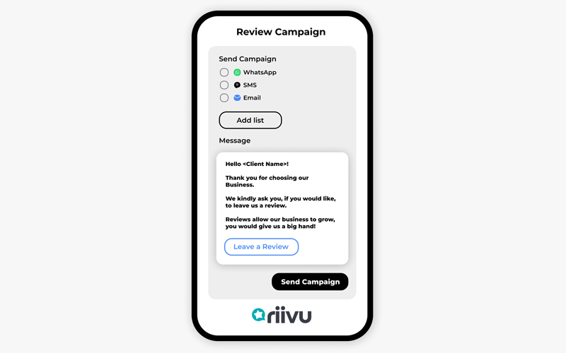 Riivu's interface on mobile devices