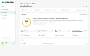 reports tab showcasing in-depth SEO analysis