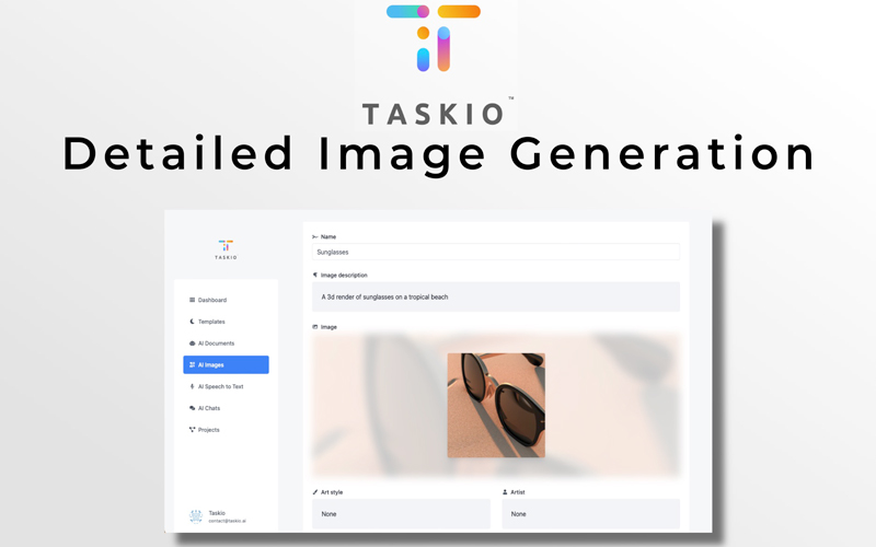 Detailed Image Generation Feature of this AI Productivity Tool