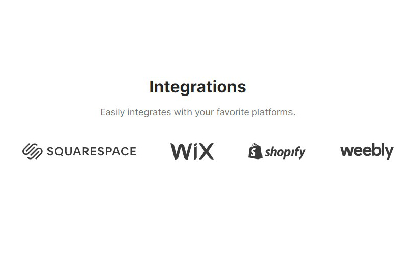 Easy integration feature integrate with WordPress, Wix and more