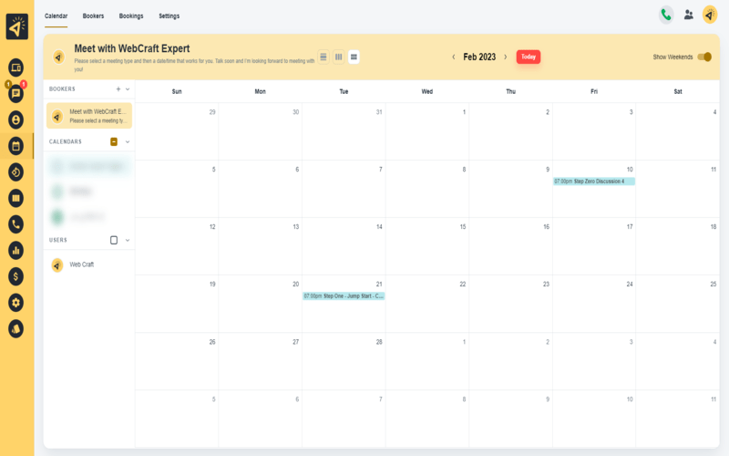 Webcraft Calendar