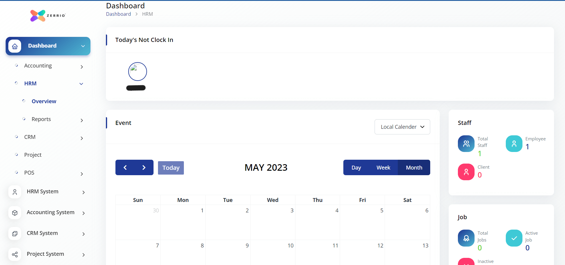 Zerrio's HRM Dashboard