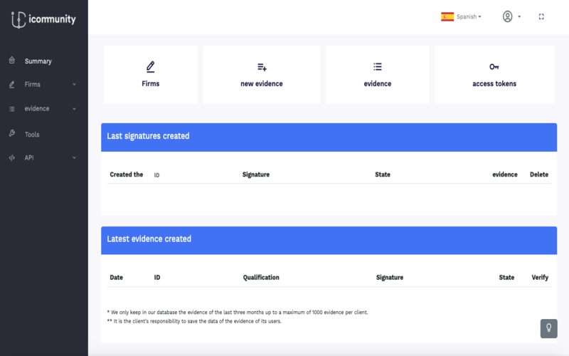 Dashboard View Of iCommunity - Blockchain Platform