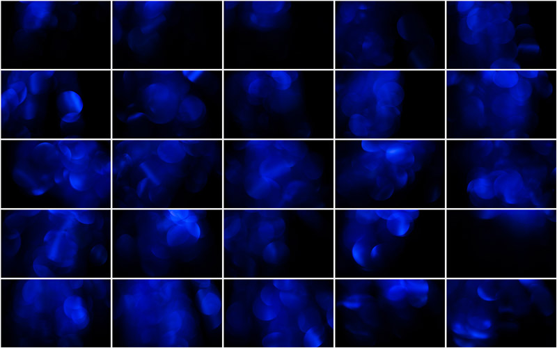 A collage of beautiful blue bokeh effects