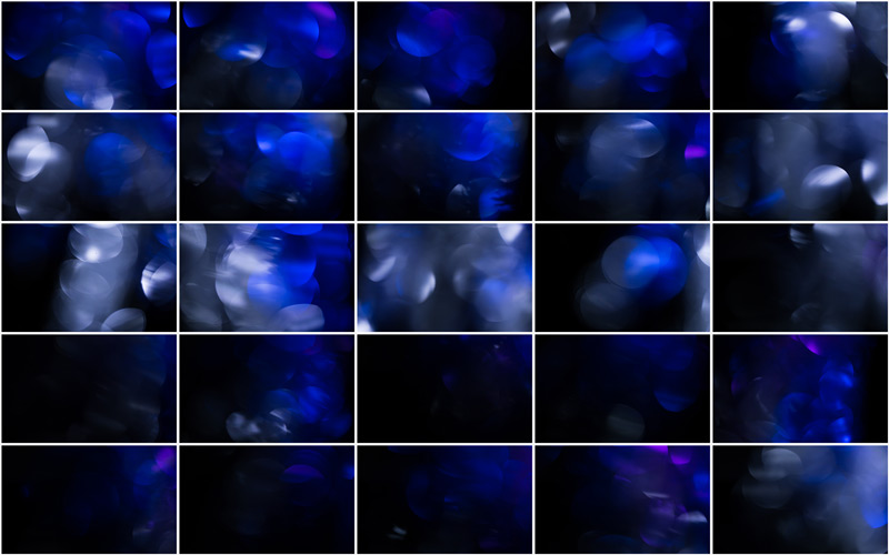 A collage of awesome blue and purple bokeh effects