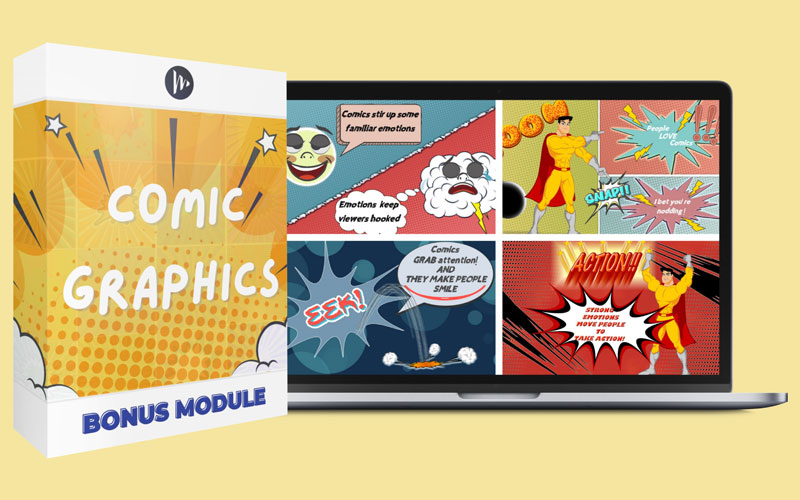 comic graphics preview displaying on a pc screen cool characters in a comic style