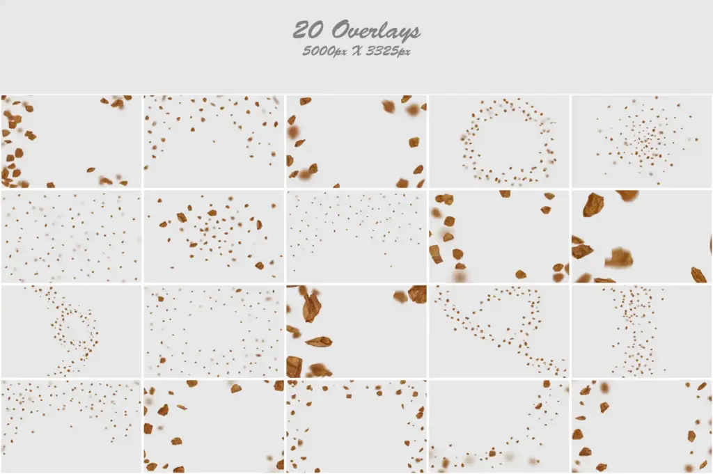 Abstract copper leaves pattern collage