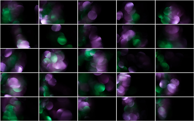 Abstract composition of dark green bokeh lights, evoking a sense of enchantment