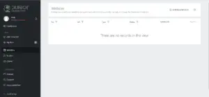 Website metrics displaying all the bot records created for different websites