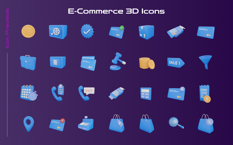 This image is a collage of all the E-Commerce icons.