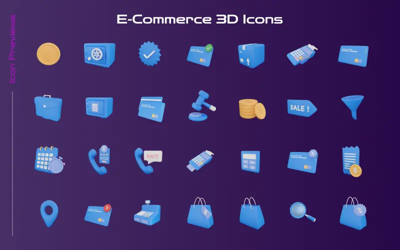 This image is a collage of all the E-Commerce icons.