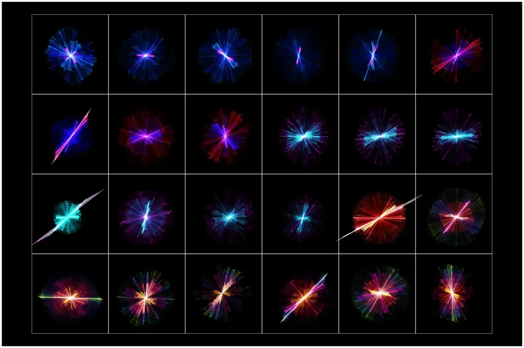 A mesmerizing visual of an explosion, bursting with intense colors and movement