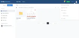 dashboard displaying product options my files, account details, shared files, trashcan and more in filestreams - cloud storage platform