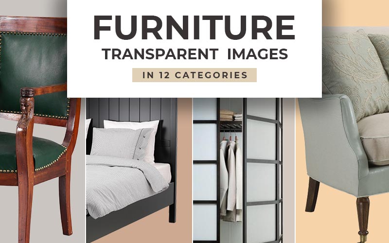This image is the collage of all the furninture items the furniture transparent images bundle consists of.