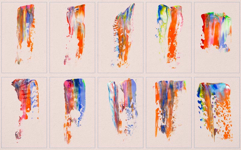 This image is collage of contrast strokes in the handmade brush strokes.