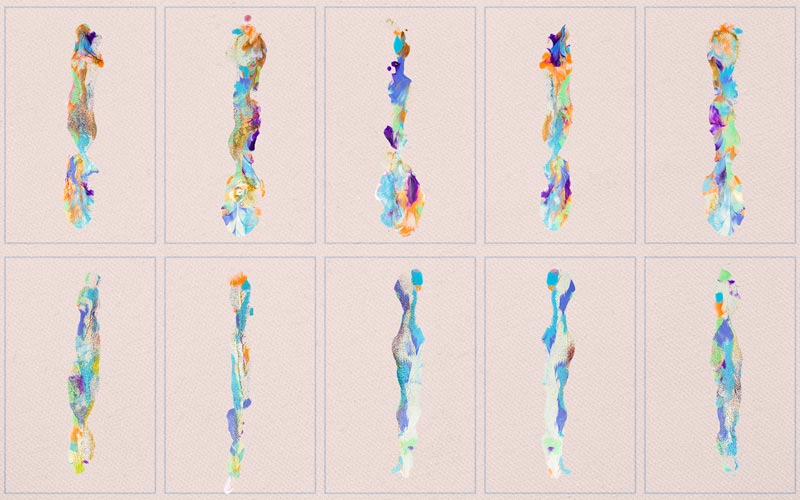 This image is collage of strokes in the handmade brush strokes.