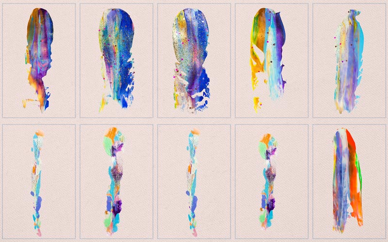 This image is a collage of incredible brush strokes.