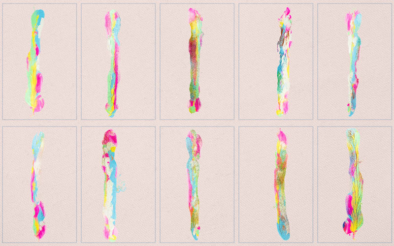 This image is a collage of vivid brush strokes.