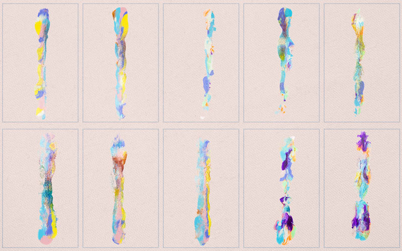 This image is a collage of lean brush strokes.