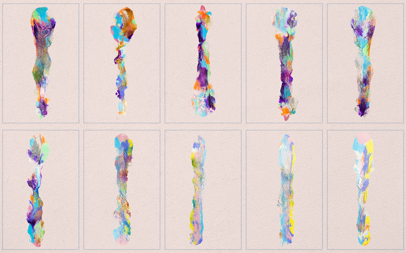This image is a collage of delicate brush strokes.