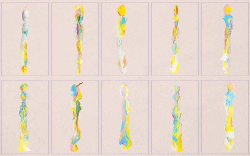 This image is a collage of earthy colored brush strokes.