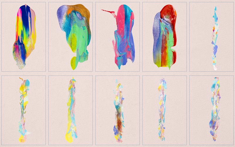 This image is a collage of fascinating brush strokes.