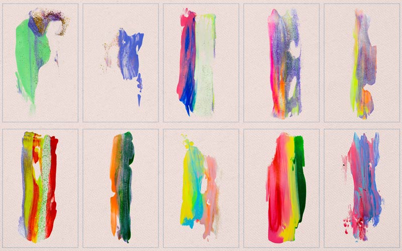 This image is collage of gaudy handmade brush strokes.