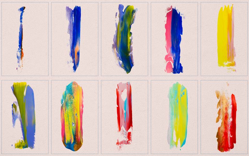 This image is a collage of stylish brush strokes.