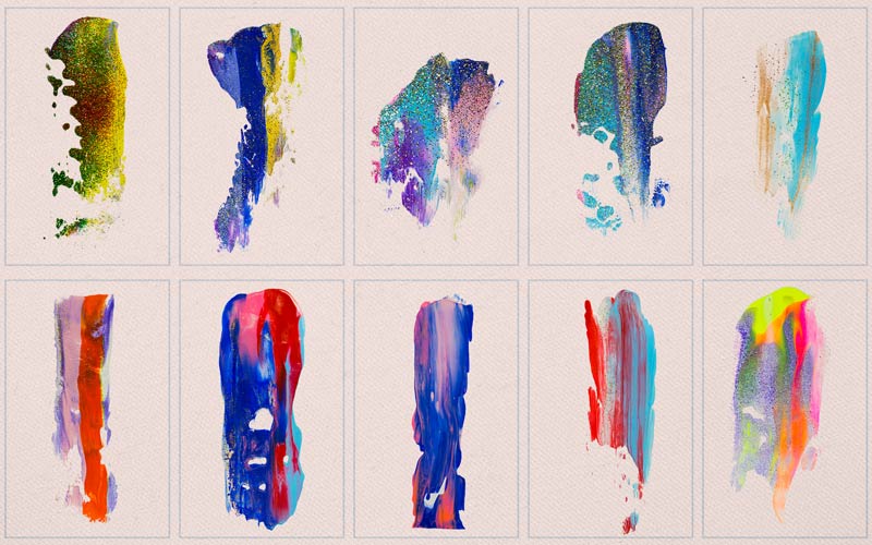 This image is a collage of shimmering brush strokes.