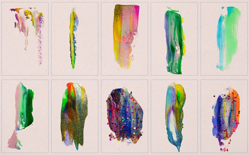 This image is a collage of luminous brush strokes.