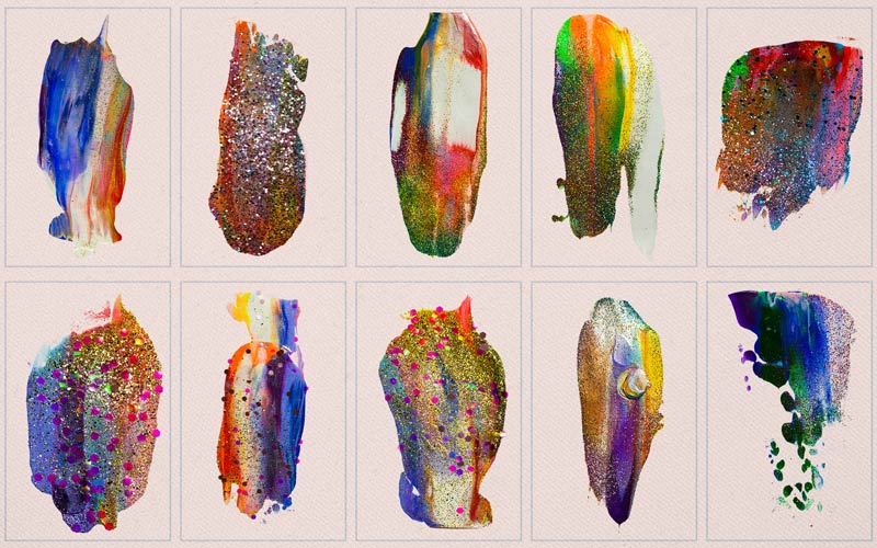 This image is a collage of flaming brush strokes.