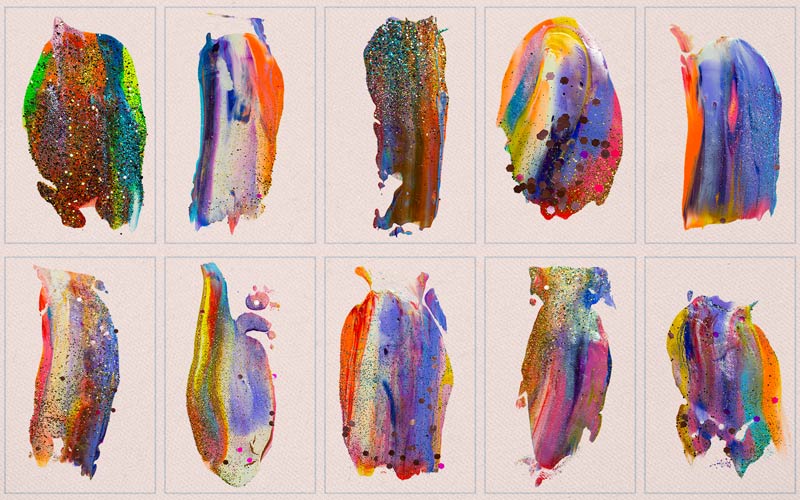 This image is a collage of ruddy brush strokes.