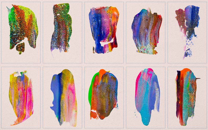 This image is a collage of glimmery brush strokes.