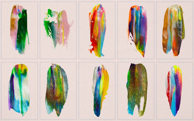 This image is a collage of pretty brush strokes.