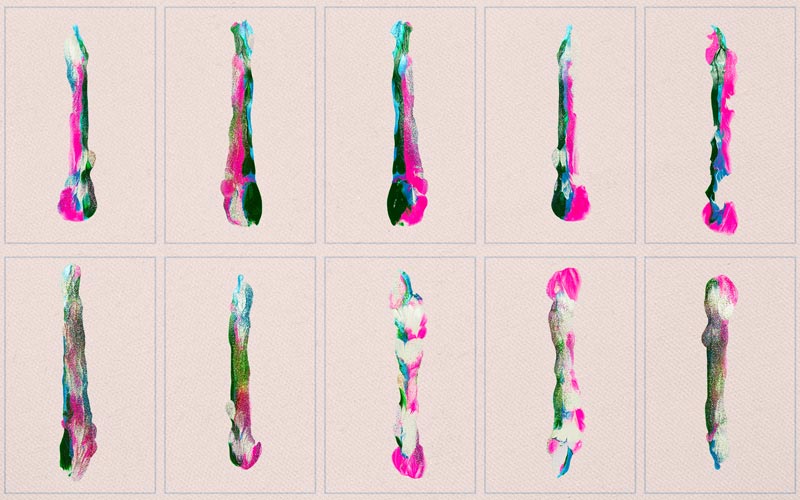 This image is a comaposition of all brush strokes in the handmade brush stroke bundle.